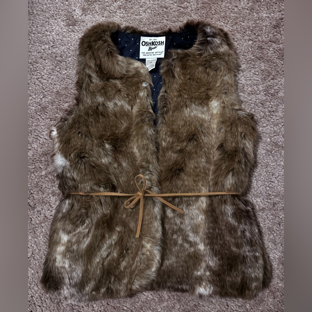 OshKosh Girls Faux Fur Vest with Belt